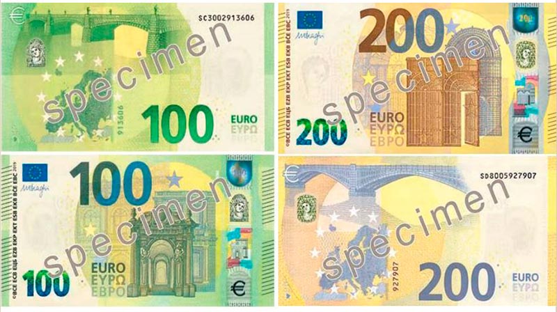 Uudet 100€ ja 200€ setelit.