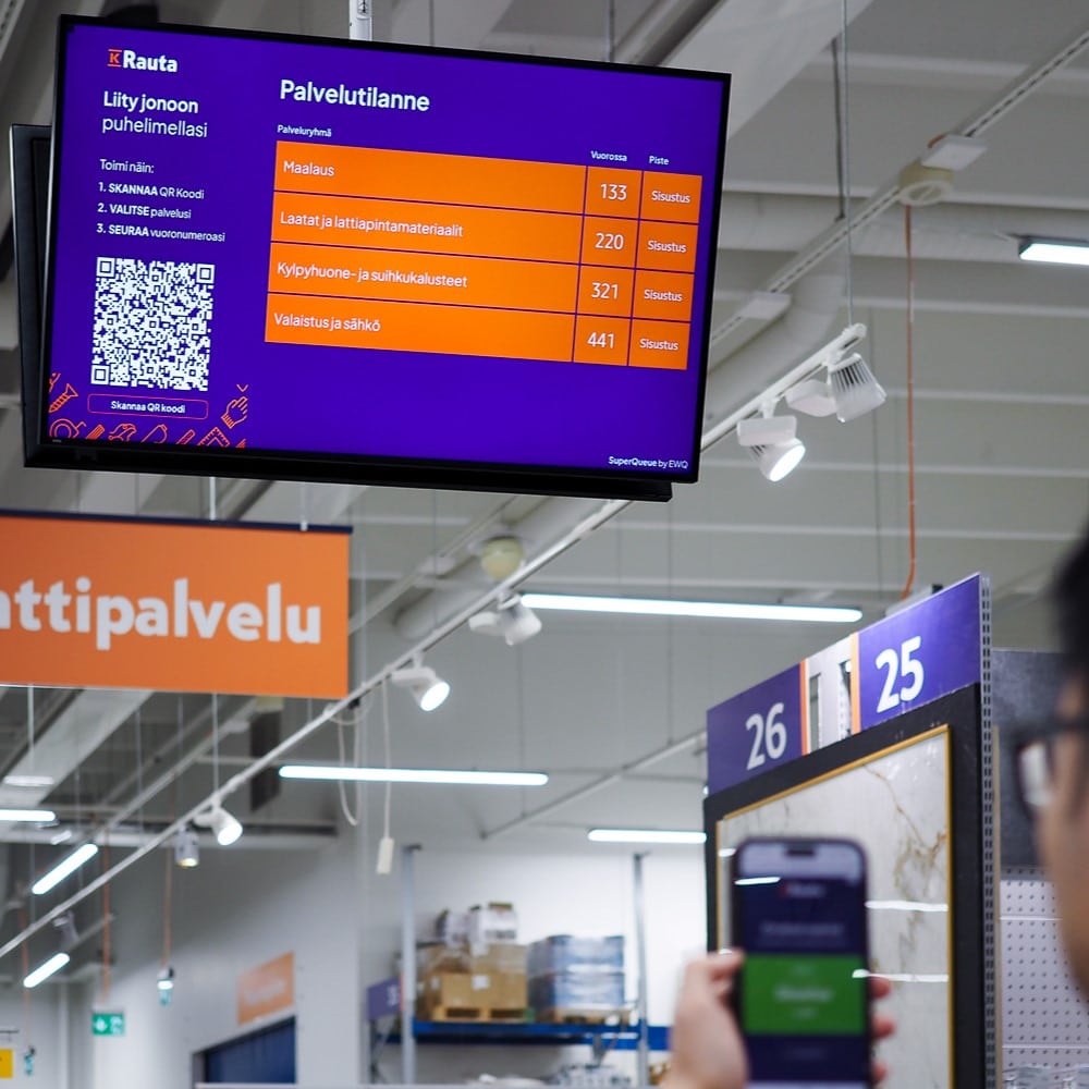 K-Rauta myymälöissä jonotus tapahtuu EWQ SuperQueue jonotusratkaisun avulla