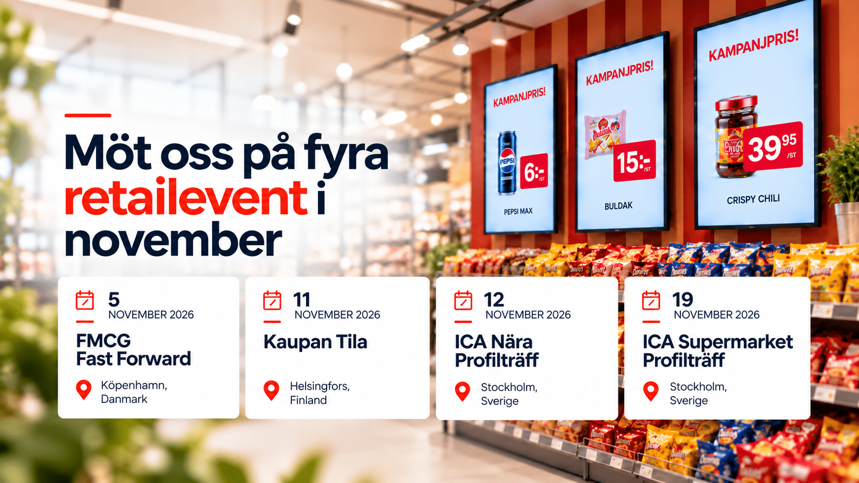 Möt oss på fyra retailevent i november 2026